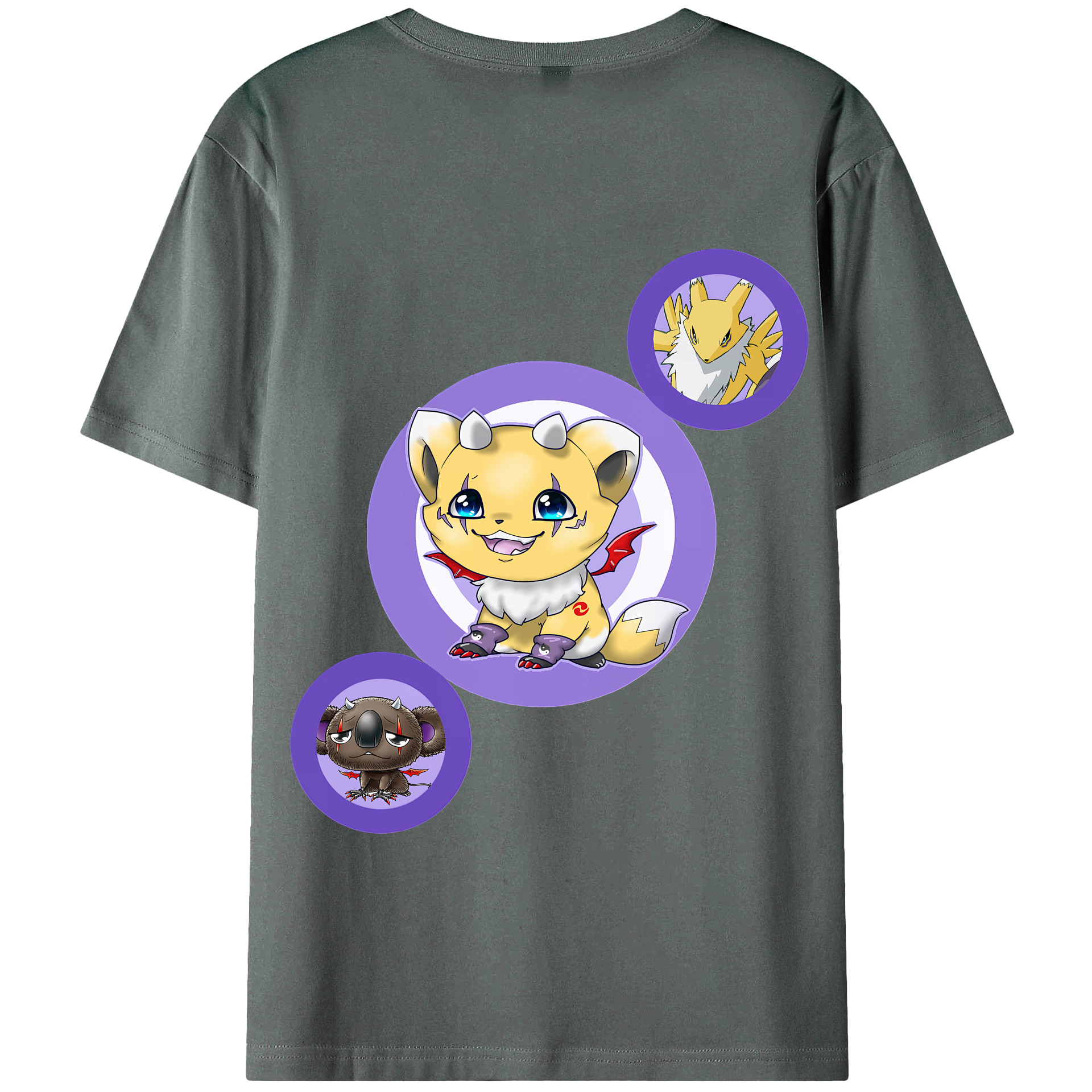 （画像用） Digimon デジタルモンスター/デジモン 綿100％半袖Tシャツ（背面プリント）